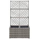 Vidaxl lit surlev en treillis 2 pots 58x30x107cm rsine tresse gris