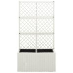 Vidaxl lit surlev en treillis 2pots 58x30x107cm rsine tresse blanc