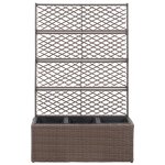 Vidaxl lit surlev treillis 3 pots 83x30x130 cm rsine tresse marron