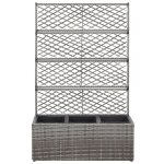 Vidaxl lit surlev en treillis 3 pots 83x30x130cm rsine tresse gris