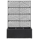 Vidaxl lit surlev en treillis 3 pots 83x30x130cm rsine tresse noir