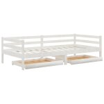 Vidaxl lit avec tiroirs 90x200 cm blanc bois de pin massif