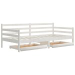 Vidaxl lit avec tiroirs 90x200 cm blanc bois de pin massif