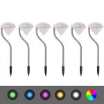 Vidaxl lumi�re led solaire de jardin 6 pcs 9 x 7, 8 x 29, 5 cm