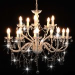 Vidaxl lustre 2 couches blanc 15 ampoules e14