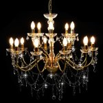 Vidaxl lustre 2 couches dor 15 ampoules e14