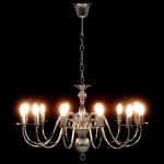 Vidaxl lustre argent 12 ampoules e14