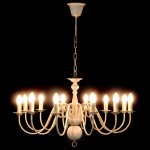 Vidaxl lustre blanc antique 12 ampoules e14