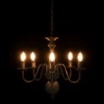 Vidaxl lustre noir antique 5 ampoules e14
