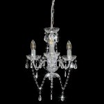 Vidaxl lustre avec perles argent rond 3 x e14