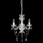 Vidaxl lustre avec perles blanc rond 3 x e14