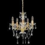 Vidaxl lustre avec perles de cristal doré rond 5 x e14 Vidaxl lustre avec perles de cristal doré rond 5 x e14