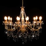 Vidaxl lustre avec perles dor 12 ampoules e14