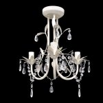Vidaxl lustres suspendus  cristaux 2 pcs blanc lgant