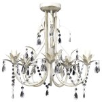 Vidaxl lustre suspendu en cristal 5 douilles d'ampoule
