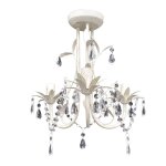 Vidaxl lustre suspendu  cristaux blanc lgant