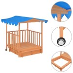 Vidaxl maison de jeu d'enfants et bac � sable bois de sapin bleu uv50