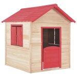 Vidaxl maison de jeu pour enfants bois de sapin rouge Vidaxl maison de jeu pour enfants bois de sapin rouge