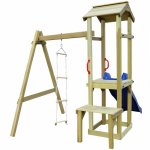 Vidaxl maison de jeu et toboggan échelle balançoire 228x168x218cm bois Vidaxl maison de jeu et toboggan échelle balançoire 228x168x218cm bois