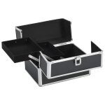 Vidaxl mallette à maquillage 22x30x21 cm noir aluminium Vidaxl mallette à maquillage 22x30x21 cm noir aluminium
