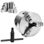 Vidaxl mandrin de tour auto - centrant  3 mchoires 100 mm acier