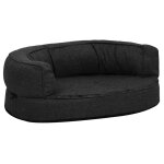 Vidaxl matelas de lit ergonomique de chien 60x42 cm aspect lin noir