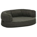 Vidaxl matelas de lit ergonomique de chien 60x42 cm polaire aspect lin