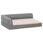 Vidaxl matelas de lit ergonomique de chien 60x42 cm polaire gris