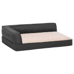 Vidaxl matelas de lit ergonomique de chien 60x42 cm polaire gris fonc