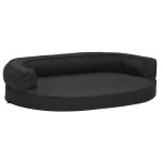 Vidaxl matelas de lit ergonomique de chien 75x53 cm aspect de lin noir Vidaxl matelas de lit ergonomique de chien 75x53 cm aspect de lin noir