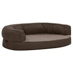 Vidaxl matelas de lit ergonomique de chien 75x53 cm polaire marron