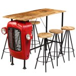 Vidaxl meuble de bar 7 pcs bois massif de manguier 150x60x107 cm Vidaxl meuble de bar 7 pcs bois massif de manguier 150x60x107 cm