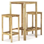 Vidaxl meubles de bar de jardin 3 pcs bois de pin impr�gn�