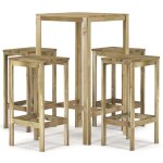 Vidaxl meubles de bar de jardin 5 pcs bois de pin impr�gn�