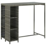Vidaxl meuble de bar de jardin 5 pcs et coussins rsine tresse gris