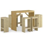 Vidaxl meubles de bar de jardin 7 pcs bois de pin imprgn