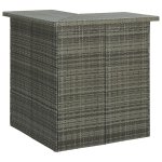 Vidaxl meuble de bar de jardin 8 pcs avec coussins rsine tresse gris