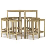 Vidaxl meubles de bar de jardin 9 pcs bois de pin imprgn
