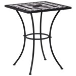 Vidaxl meuble de bistro mosaque 3pcs carreaux cramiques noir / blanc