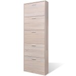 Vidaxl meuble à chaussures en bois avec 5 compartiments aspect chêne Vidaxl meuble à chaussures en bois avec 5 compartiments aspect chêne