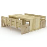 Vidaxl meubles  dner de jardin 3 pcs bois de pin imprgn