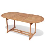 Vidaxl meuble  dner de jardin 7 pcs et chaises pliables teck solide