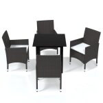 Vidaxl meubles à dîner de jardin et coussins 5 pcs poly rotin marron Vidaxl meubles à dîner de jardin et coussins 5 pcs poly rotin marron