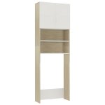 Vidaxl meuble de machine  laver blanc et chne sonoma 64x25, 5x190 cm