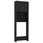 Vidaxl meuble pour machine  laver noir 64 x 25, 5 x 190 cm agglomr