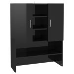 Vidaxl meuble pour machine  laver noir brillant 70, 5x25, 5x90 cm