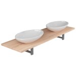 Vidaxl meuble de salle de bain à 3 pcs céramique chêne Vidaxl meuble de salle de bain à 3 pcs céramique chêne