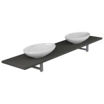 Vidaxl meuble de salle de bain  3 pcs cramique gris