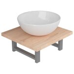 Vidaxl meuble de salle de bain en deux pices cramique chne