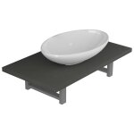 Vidaxl meuble de salle de bain en deux pices cramique gris